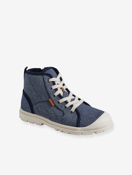 Kinder Stoff-Sneakers mit dicker Sohle jeansblau 