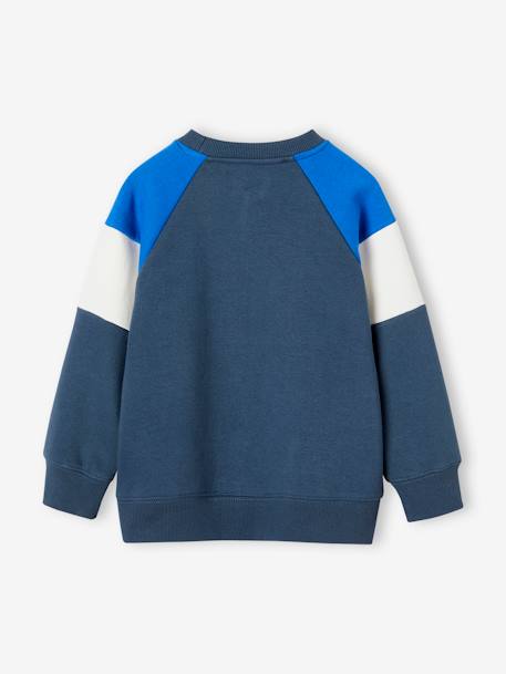 Jungen Sport-Sweatshirt, Colorblock-Style Oeko-Tex marine 