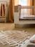 Runder Kinderzimmer Teppich mit Pompons, Berber-Stil beige 