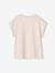 Tee-shirt panthères message flocage velours fille rose pâle 