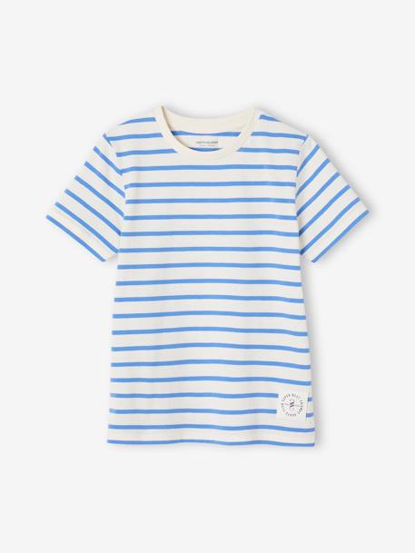 Jungen T-Shirt mit Streifen azurblau+gelb gestreift+graugrün gestreift+indigo gestreift+rot gestreift 