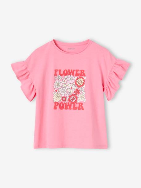 Mädchen T-Shirt FLOWER POWER Oeko-Tex rosa bonbon 