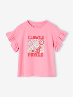 Tee-shirt "Flower Power" fille manches à volants