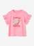 Tee-shirt 'Flower Power' fille manches à volants rose bonbon 