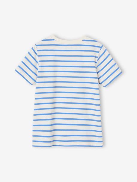 Jungen T-Shirt mit Streifen azurblau+gelb gestreift+graugrün gestreift+indigo gestreift+rot gestreift 