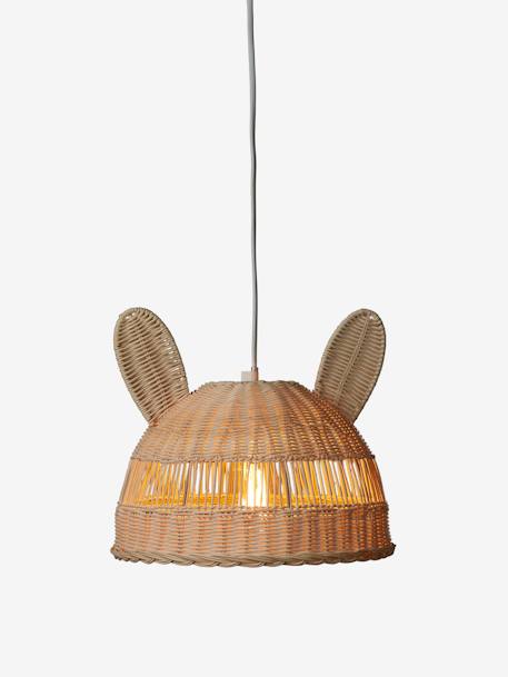 Kinderzimmer Hasen-Lampenschirm aus Rattan natur 