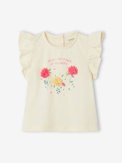 -T-shirt avec fleurs en relief bébé
