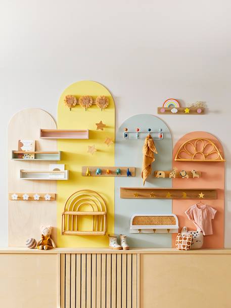 Kinderzimmer-Garderobe natur/mehrfarbig 