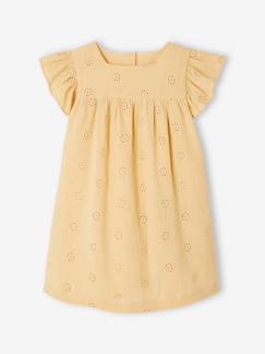 Fille-Robe fille gaze de coton brodée fleurs