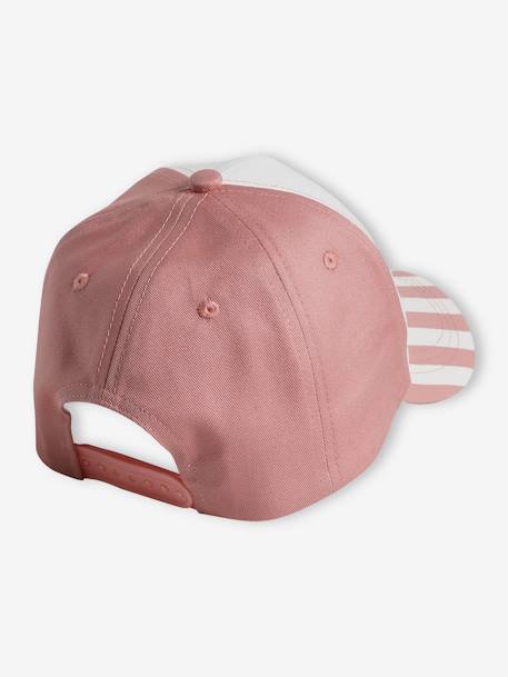 Casquette fille 'Cool Girls Club' rayé bleu+rayé rose 