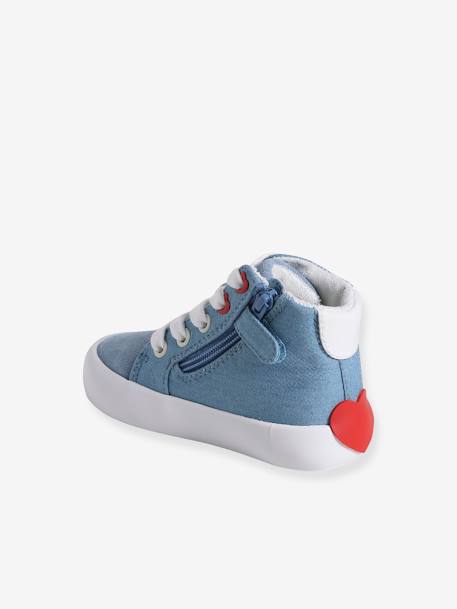 Baby High-Sneakers mit Reissverschluss blau bedruckt 