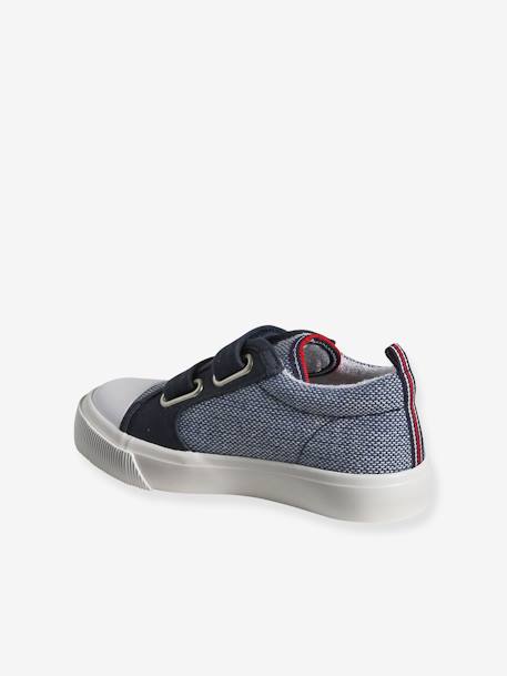 Kinder Stoff-Sneakers mit Klett und Anziehtrick set blau 