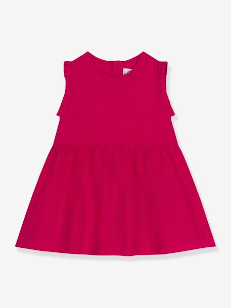 Robe sans manches en lin PETIT BATEAU rouge 