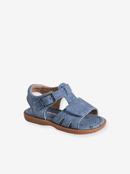 Baby Klett-Sandalen, Denim-Optik jeansblau 