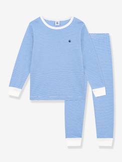 Junge-Pyjama, Overall-Geringelter Kinder Schlafanzug PETIT BATEAU