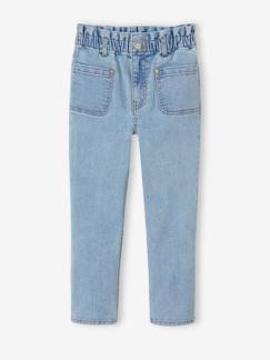 Die Unverwüstlichen Hosen von Vertbaudet-Mädchen-Hose-Die UNVERWÜSTLICHE, robuste Mädchen Paperbag-Jeans