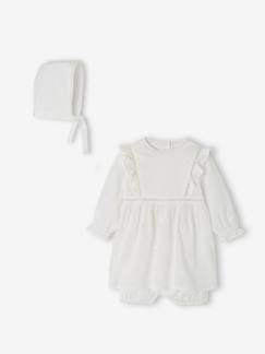 Festliches Baby-Set: Kleid, Spielhose & Mütze