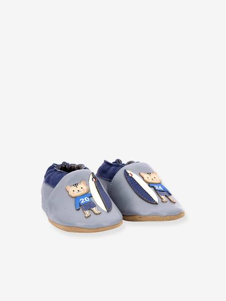 Baby Krabbelschuhe Surfing Boy ROBEEZ, pflanzlich gegerbt blau 