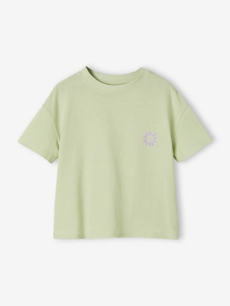 Mädchen T-Shirt BASIC Oeko-Tex mandelgrün+rosa bonbon+türkis 