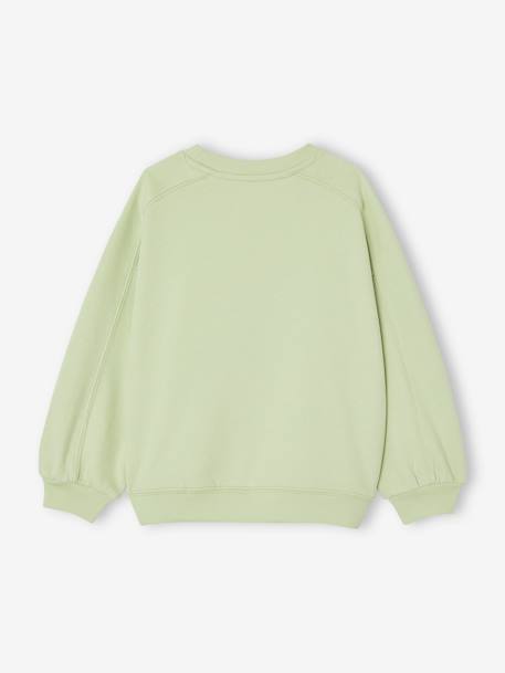 Mädchen Sweatshirt mit Recycling-Polyester ecru+mandelgrün 