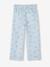 Pantalon large à fleurs style paperbag fille bleu imprimé 