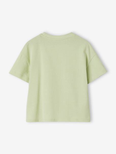 Mädchen T-Shirt BASIC Oeko-Tex mandelgrün+rosa bonbon+türkis 