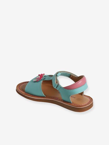 Mädchen Klett-Sandalen mit Perlen türkis 