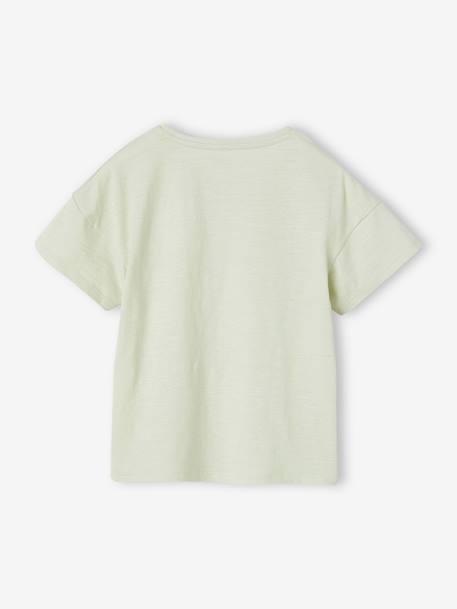 Mädchen T-Shirt mit Rüschenmotiv aprikose+himmelblau+mandelgrün+marine gestreift+tintenblau 