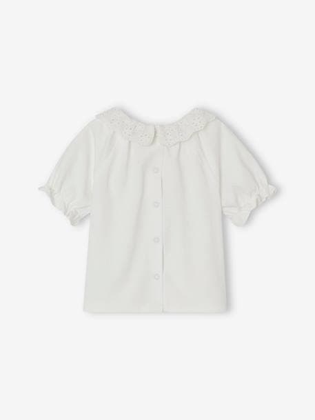 Baby T-Shirt mit Kragen Oeko-Tex wollweiß 