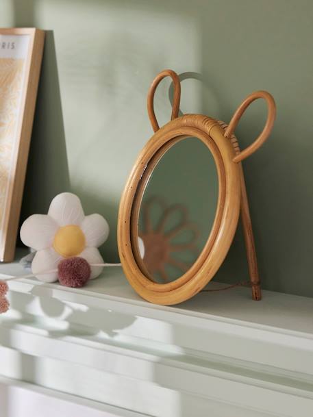 Miroir en rotin Ourson à poser beige 