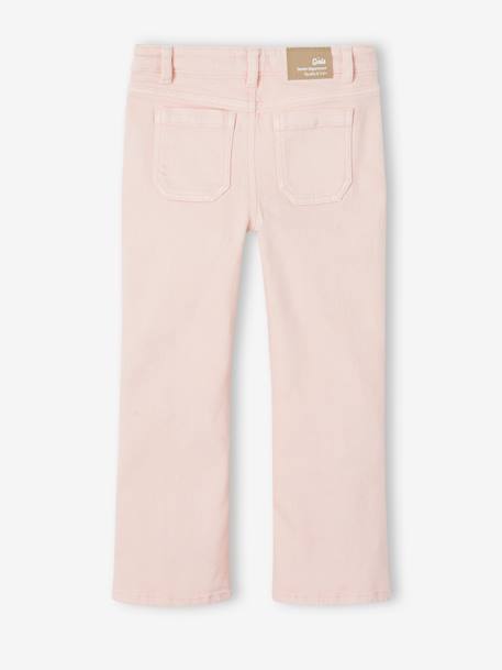 Pantalon évasé fille rose pâle+vert amande 