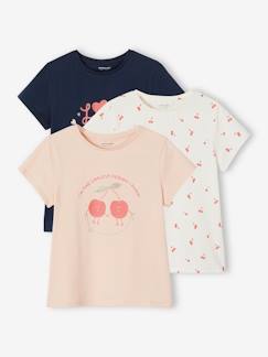 Fille-Lot de 3 T-shirts assortis fille détails irisés