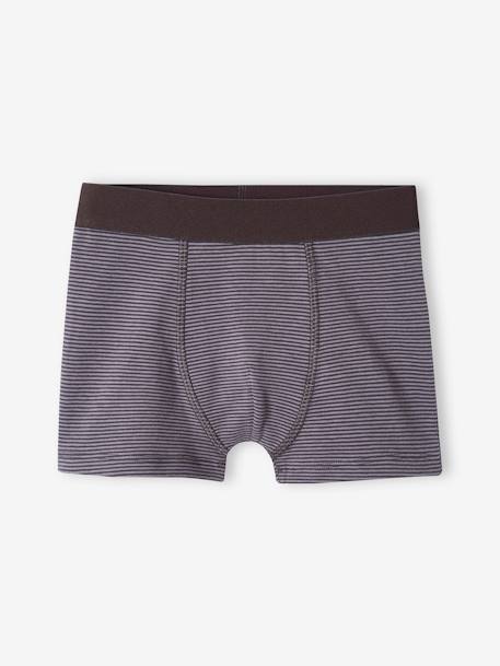 Lot de 5 boxers stretch graphiques garçon en coton bio écru 