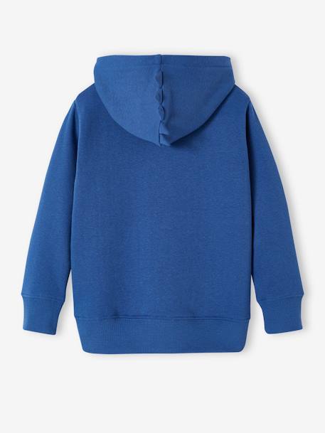 Sweat zippé sport capuche crête fantaisie bleu 