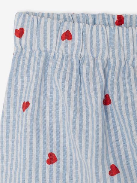 Baby-Set aus Seersucker: Kleid, Shorts & Haarband blau gestreift 