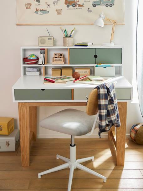 Bureau junior 'Oslo' 6-10 ans VERT MOYEN UNI AVEC DECOR 