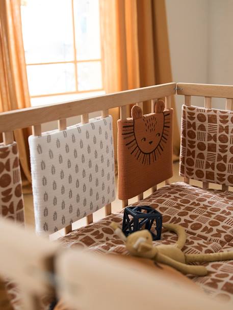 Baby Bettumrandung/Laufgitter-Polster ETHNIC mit Recycling-Polyester beige bedruckt 