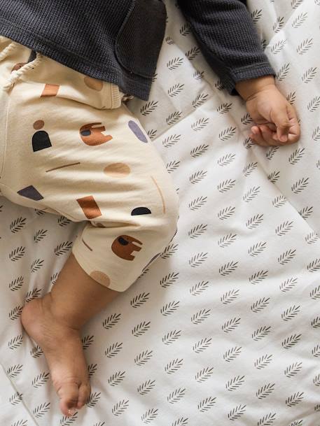 Baby Laufstall-Spieldecke ETHNIC mit Recycling-Polyester beige bedruckt 
