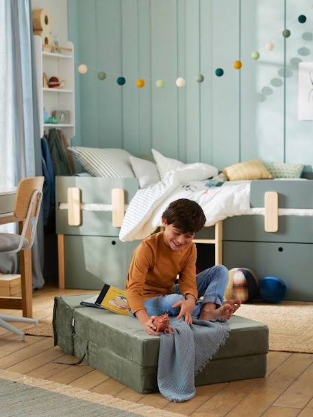 Kinderzimmer Schlafsessel mit Cordbezug grün 