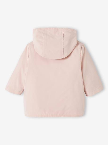 Parka 3 en 1 bébé avec veste matelassée amovible rose poudré 