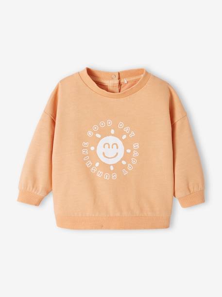 Baby Sweatshirt mit Schriftzug pfirsich 