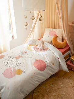 Linge de maison et décoration-Linge de lit enfant-Fourre de duvet-Parure fourre de duvet enfant et taie d'oreiller avec coton recyclé PRINCESSE POESIE
