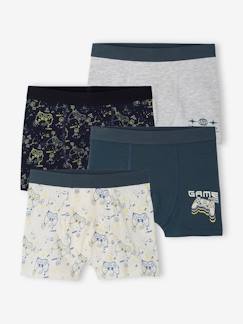 La valise maternité-Garçon-Sous-vêtement-Slip, Boxer-Lot de 4 boxers stretch "gamer" garçon en coton bio
