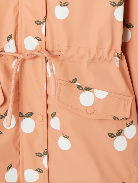 Mädchen Regenjacke, Zauber-Tupfen aprikose pudrig+aqua gänseblümchen 