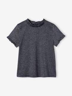 Mädchen-T-Shirt, Unterziehpulli-T-Shirt-Mädchen T-Shirt mit Glanzstreifen