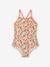 Maillot de bain tropical 1 pièce fille rose pâle 