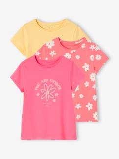 Vêtements en lot-Fille-T-shirt, sous-pull-Lot de 3 T-shirts assortis fille détails irisés