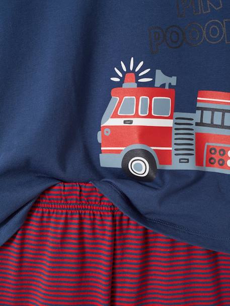 Lot pyjama + pyjashort pompiers garçon bleu océan 