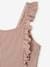 Maillot de bain rayé 1 pièce fille terracotta 