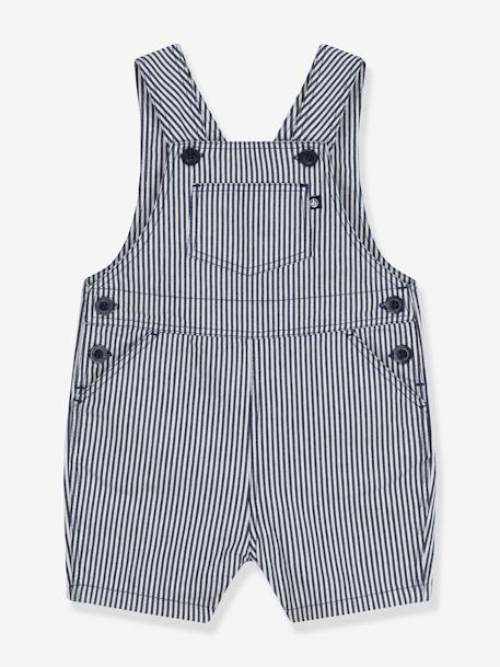 Salopette courte en toile bébé PETIT BATEAU bleu 